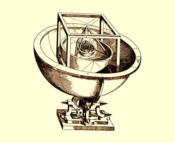 Ilustración del sistema solar según Johannes Kepler