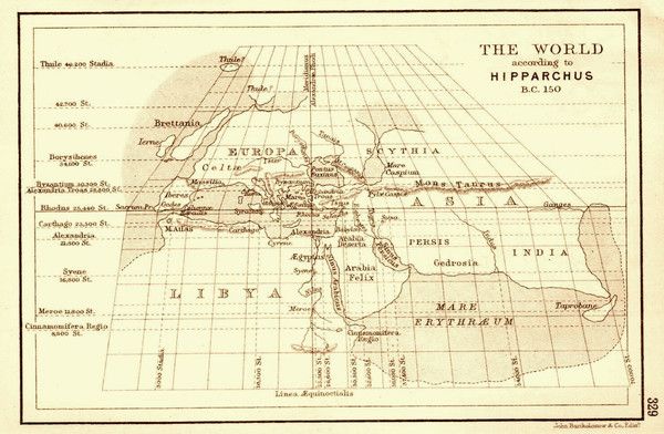 Reconstrucción del mapa terrestre según Hiparco