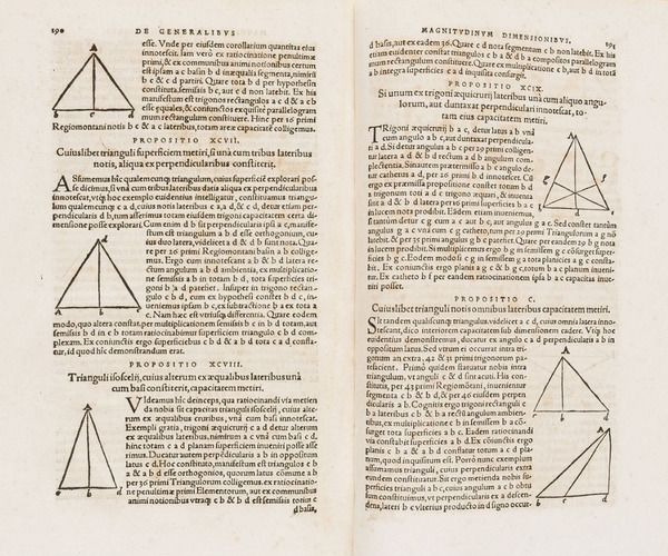 Dos páginas del libro «Sobre triángulos de todos los tipos» de Johann Müller