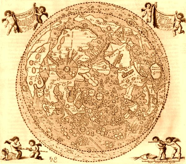 Mapa de la Luna publicado en «Selenografía»