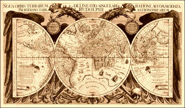 Mapa del mundo publicado en las Tablas rudolfinas