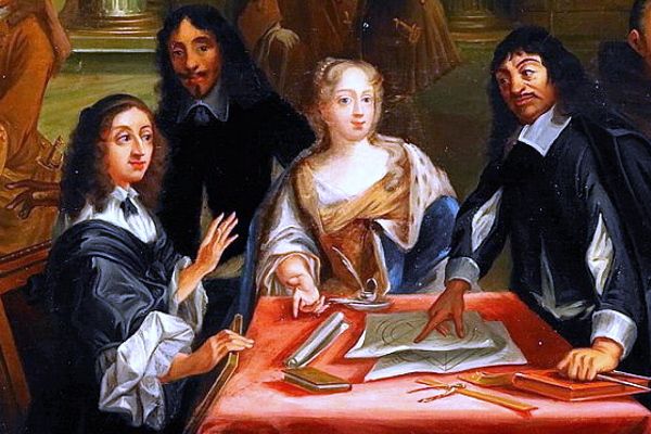 René Descartes junto con la reina Cristina de Suecia