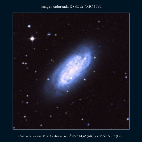 Imagen coloreada en DSS2 de la galaxia NGC 1792