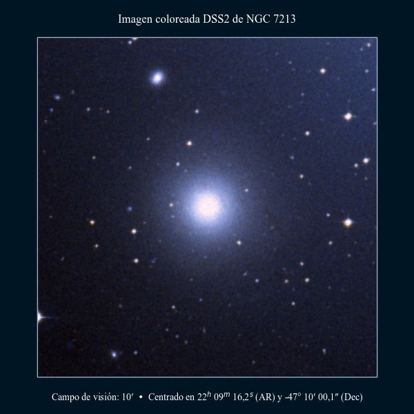 Imagen coloreada en DSS2 de la galaxia NGC 7213