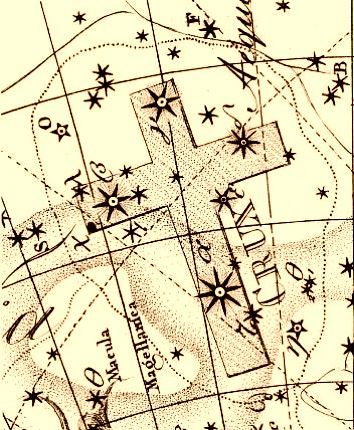 Lámina antigua de la constelación de la Cruz del Sur