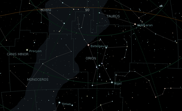 Planisferio celeste de KStars