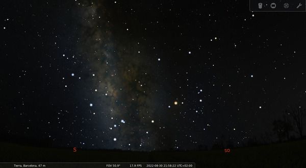 Simulación de la Vía Láctea en Stellarium
