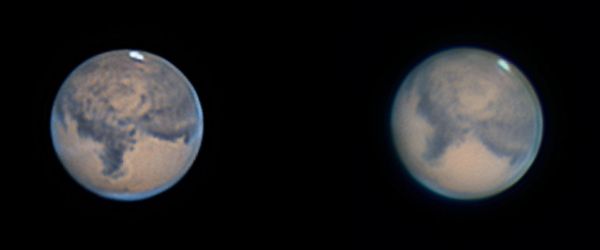 Fotos de Marte comparando un buen seeing con un mal seeing
