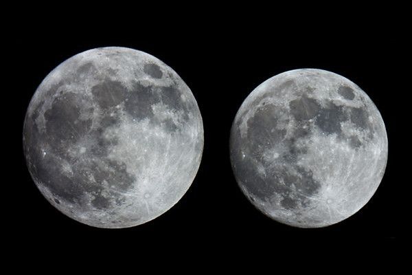 Comparativa entre la superluna y la microluna